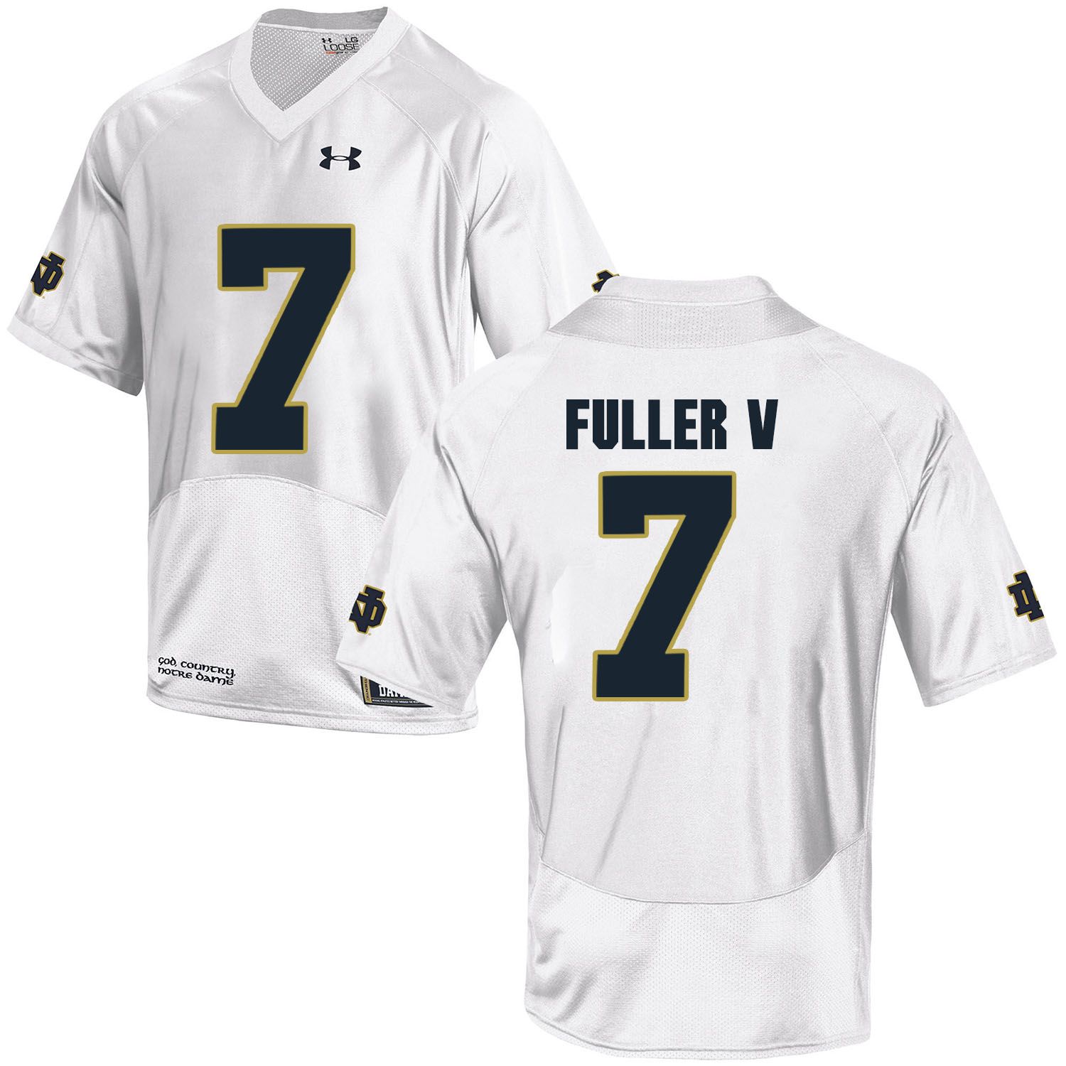 Men Norte Dame Fighting Irish 7 Fuller v White Customized NCAA Jerseys